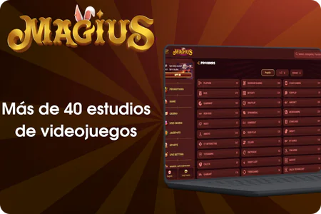 Logotipos de proveedores de juegos en Magius Casino España