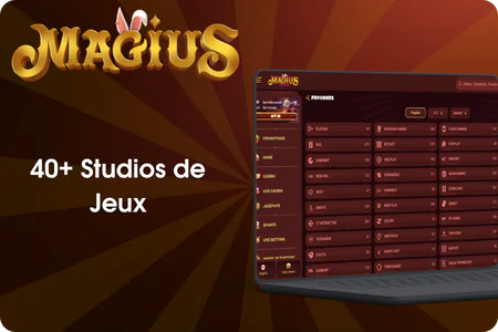 Logos des fournisseurs de jeux sur Magius Casino En Ligne