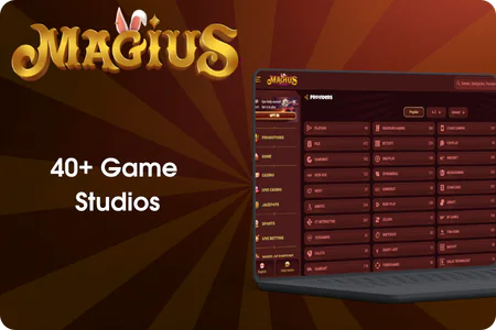 Game provider logos featured at Magius online casino