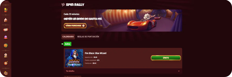 Competición semanal Spin Rally en nuestro casino online