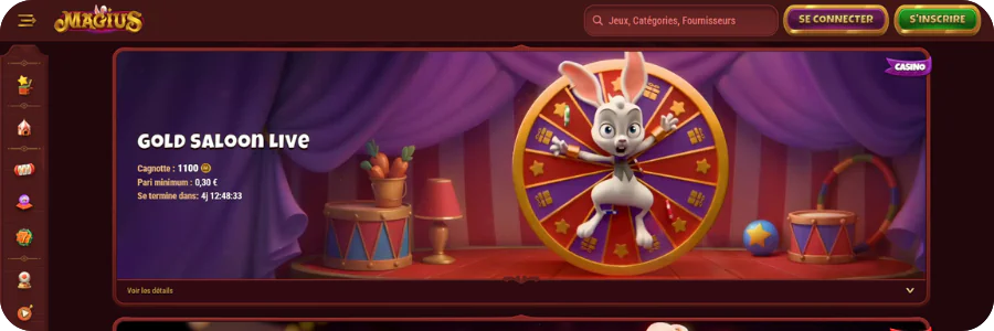 Fonctionnalité de spin quotidien Roue de la Fortune au Casino Magius