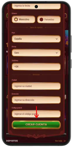 Magius Casino Toca Crear cuenta
