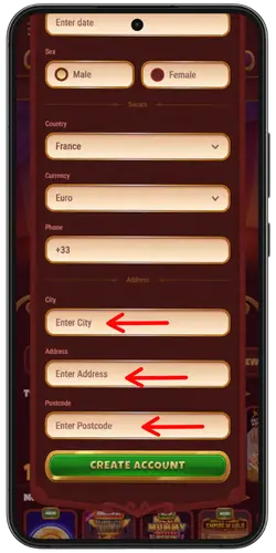 Magius Casino - Ajoutez les autres informations