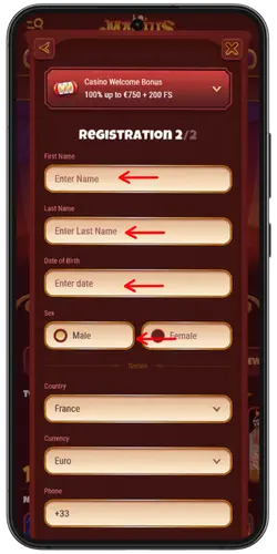 Magius Casino Confirmez la date de naissance