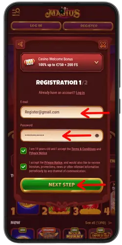 Magius Casino Saisissez l'e-mail et le mot de passe