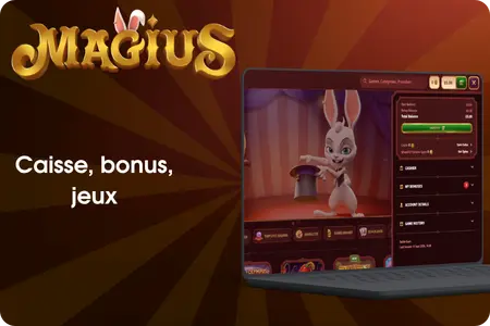 Magius Casino _ Votre compte, Caisse, bonus et jeux