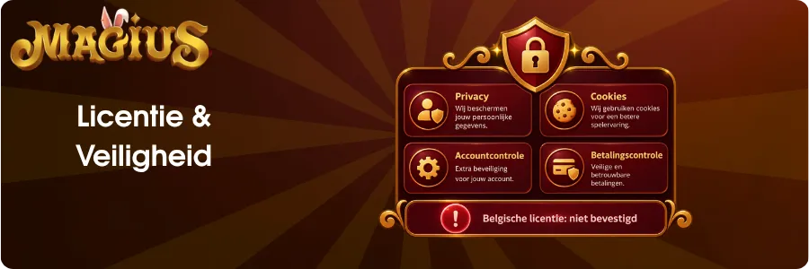 Licentie, privacy en veiligheidsinformatie van Magius Casino België.