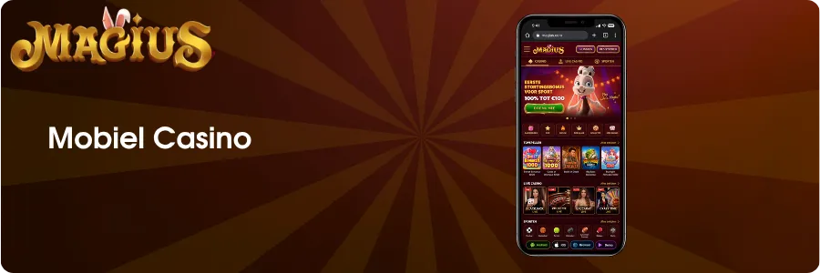 Magius Casino online via een mobiele browser op Android en iOS.